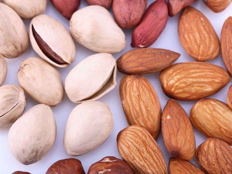 pistachios and almonds to improve potency